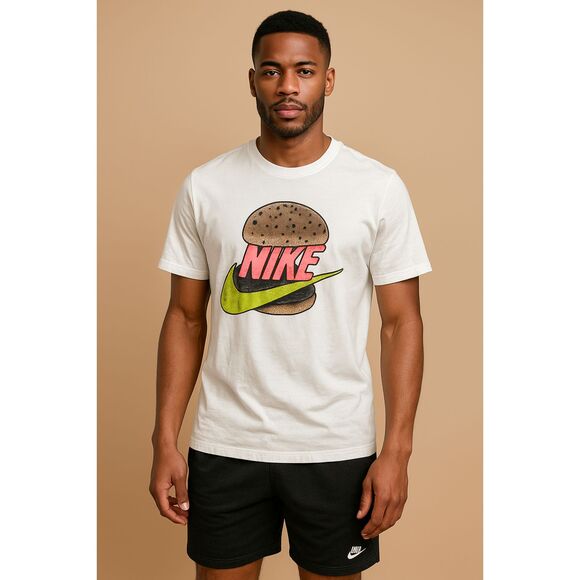 Nike White Sole Food Burger Short Sleeve T-shirt Tee Top   Men's Size Small - Picture 1 of 10